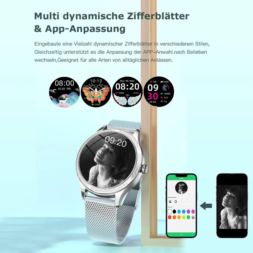 Regalo Ideale Smartwatch Donna Argento - Orologio Elegante con Salute - 2