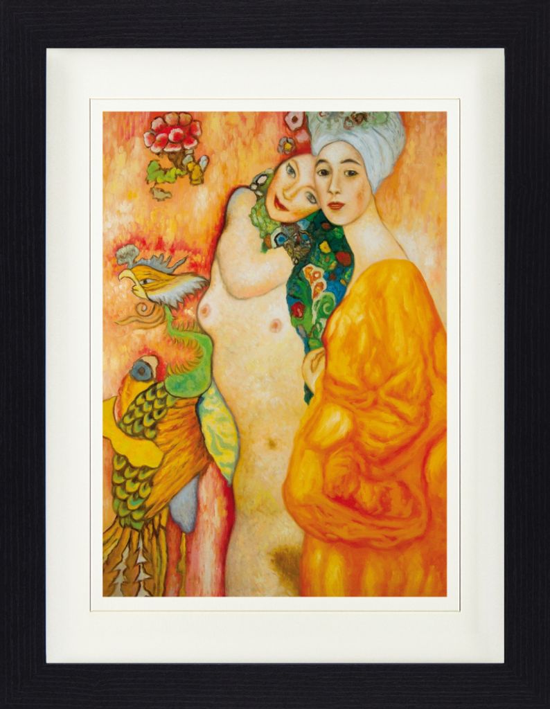 Gustav Klimt Gerahmtes Bild Mit Edlem Passepartout | Wand-Bilder | Im Bilderrahmen - Zwei Freundinnen, 1916 - 1917 (40 x 30 cm)