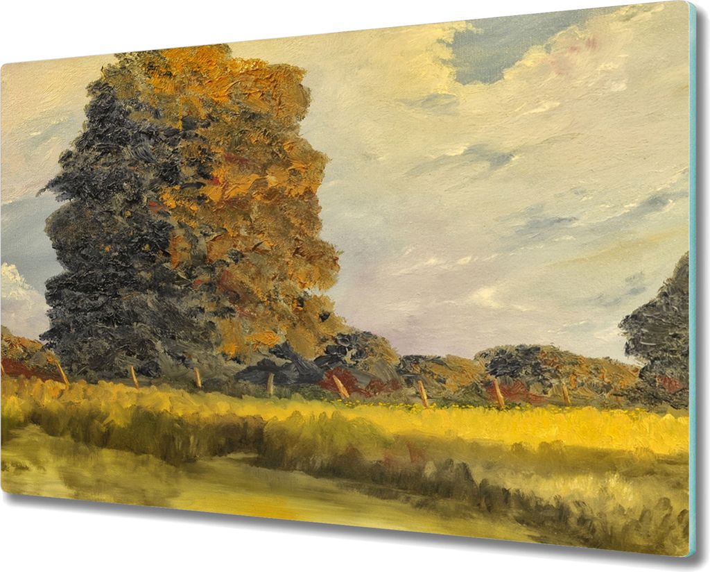 Coloray Schneidebrett Herdabdeckplatte 80x52 cm Kochplattenabdeckung Hackbrett Küchenbrett - Wald Natur Himmel