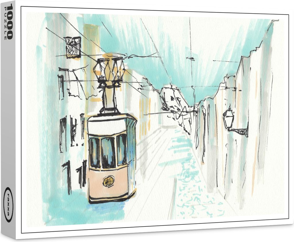 raxxa Premium-Puzzle "Strassenbahn in Lissabon", 1000 Teile