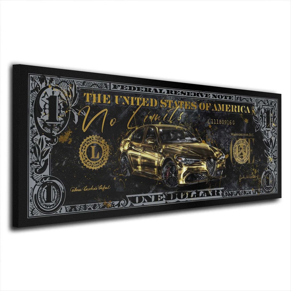 Leinwandbild Wandbild Sportwagen Italien No Limits Kunstdruck XXL Wanddeko: 100x40x4cm