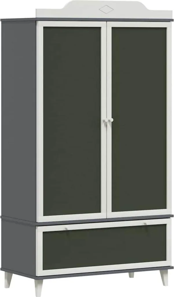 Meuble de rangement ROROS gris et blanc avec tableau noir interactif