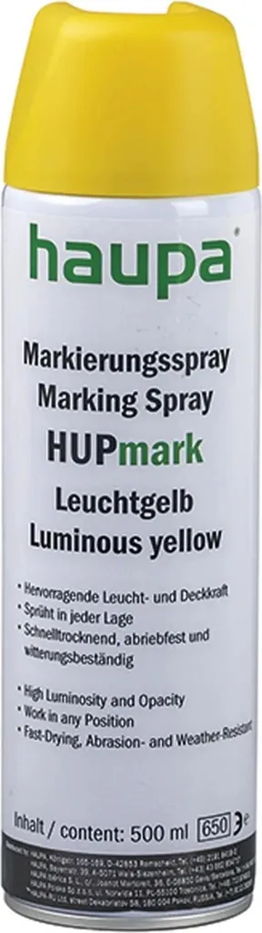 Spray Marcatore HAUPA HUPmark Giallo 500ml - Visibile in ogni Condizione