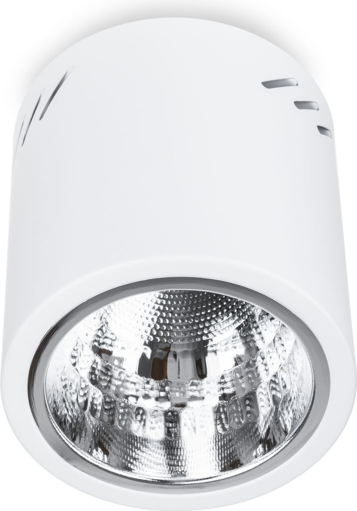 LUMILED Aufbauspot Aufbauleuchte Aufbaustrahler Deckenspot Deckenlampe Spot Aufputz feststehend Downlight rund weiß E27 Fassung 230V 130mm H: 145mm