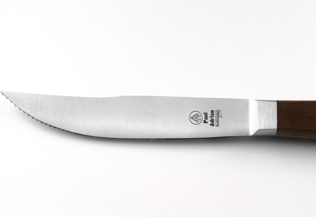 Paul Adrian Solingen Steakmesser 1tlg. Steak Messer Gabel Grillbesteck Pizzabesteck Set Walnuss