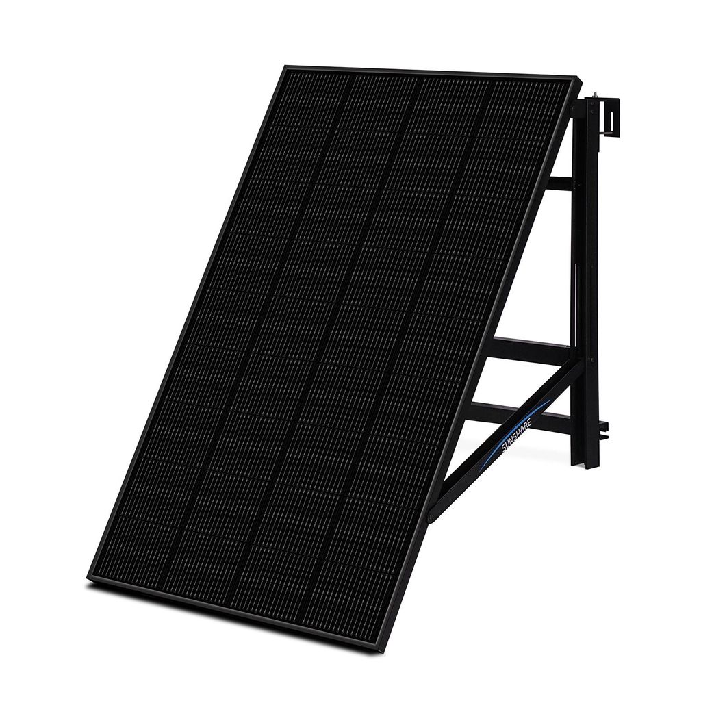 Balkonkraftwerk 400W für Balkon mit Geländer/Schild/Glas/Metall – Solarmodul, Mikrowechselrichter & Schukostecker