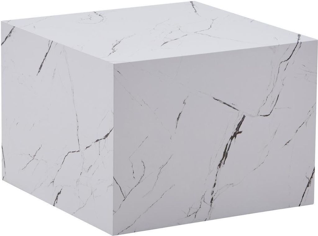 QIYANO Couchtisch Kini Weiß - Wohnzimmer Marmor-Optik - Sofatisch - Beistelltisch