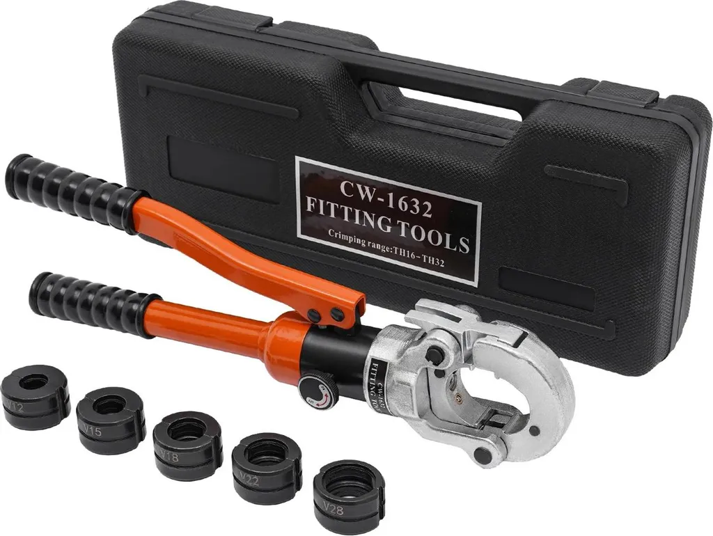 Pinza Crimpare Cavi Idraulica 8T - Kit Completo V12-28 con Valigetta