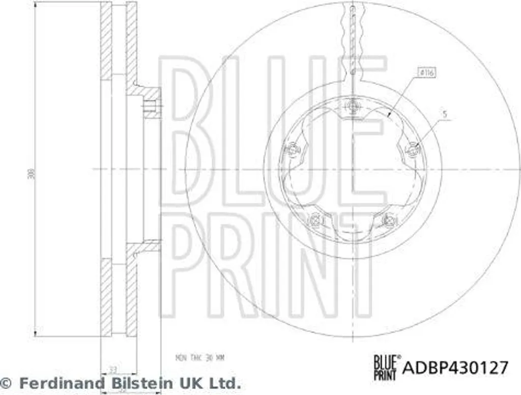 Disque de frein pour Ford Transit et Tourneo Blue Print ADBP430127