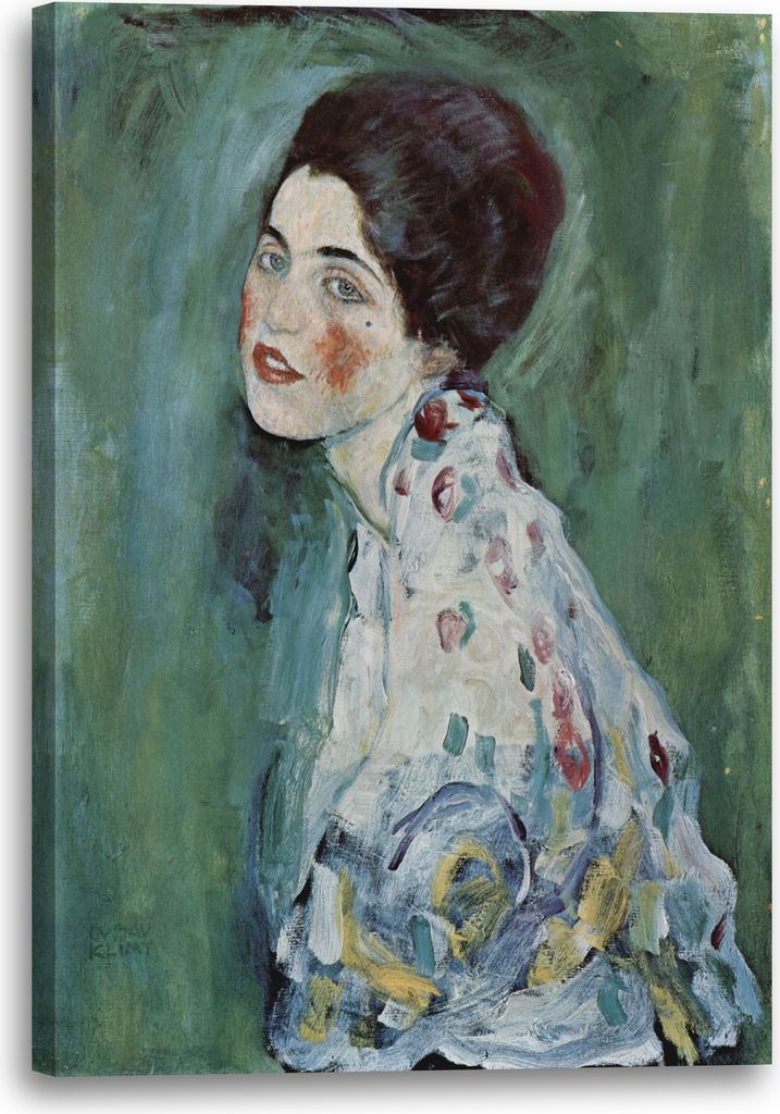 Leinwandbild (40x60cm): Gustav Klimt - Bildnis einer Frau (1917), echter Holz-Keilrahmen inkl. Aufhänger, handgefertigt in Deutschland