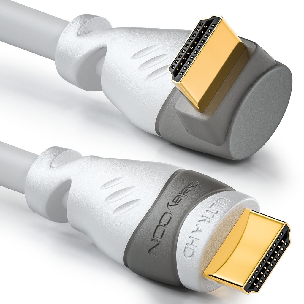 HDMI Kabel 1,5m Ultra HD 4K 2.0b 2160p 90° gewinkelt Ethernet weiß 