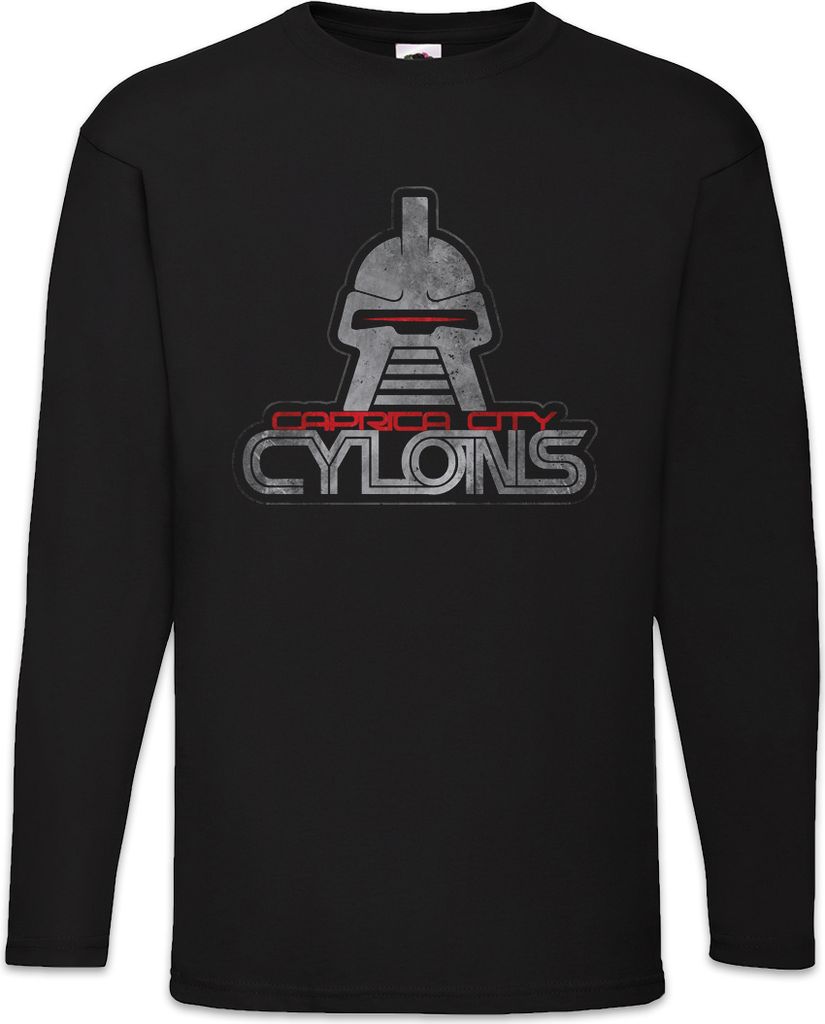 Urban Backwoods Caprica City Cylons, Langarm T-Shirt, Farbe: Schwarz, Größe: 4XL