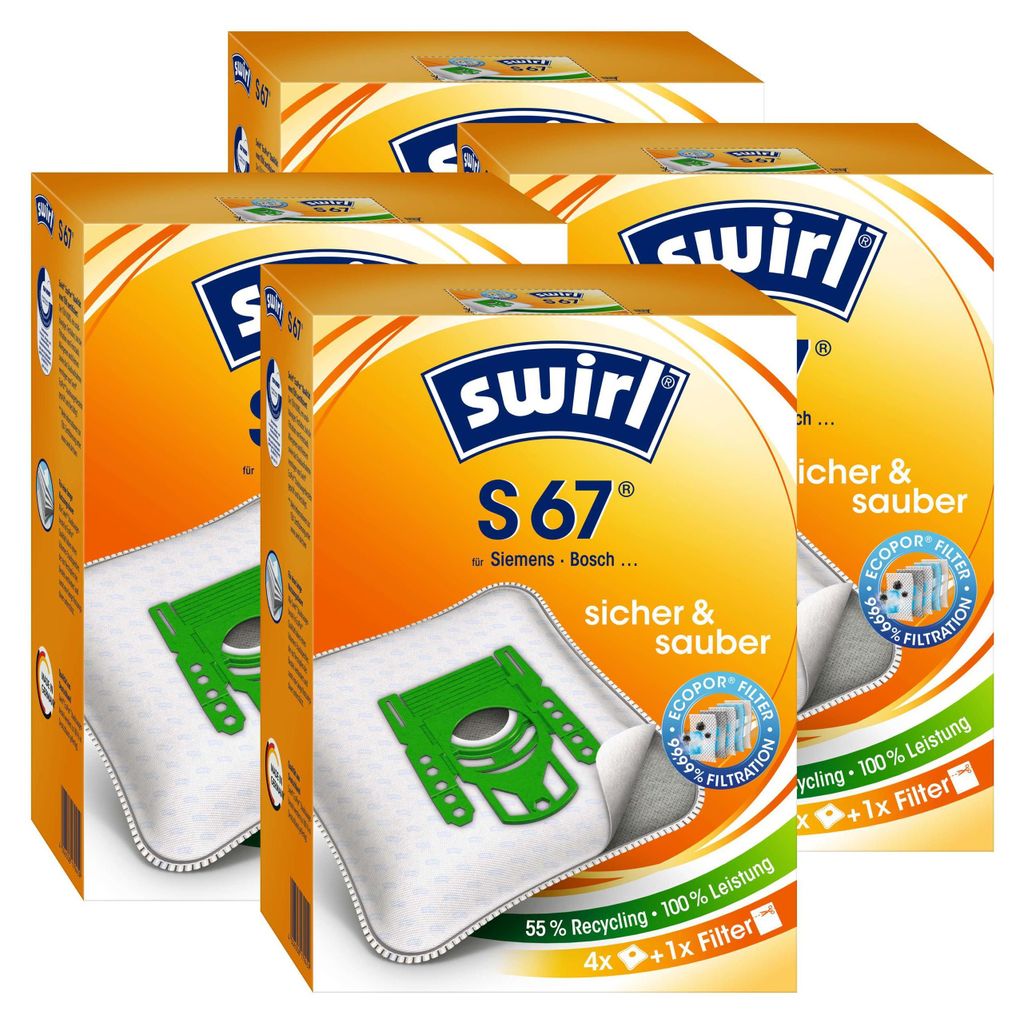 4 x Swirl S 67 MP Plus AirSpace Staubsaugerbeutel Produktbild 