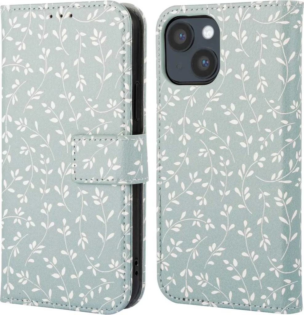 Custodia iPhone 14 imoshion Smoke Green Flowers: Protezione Elegante