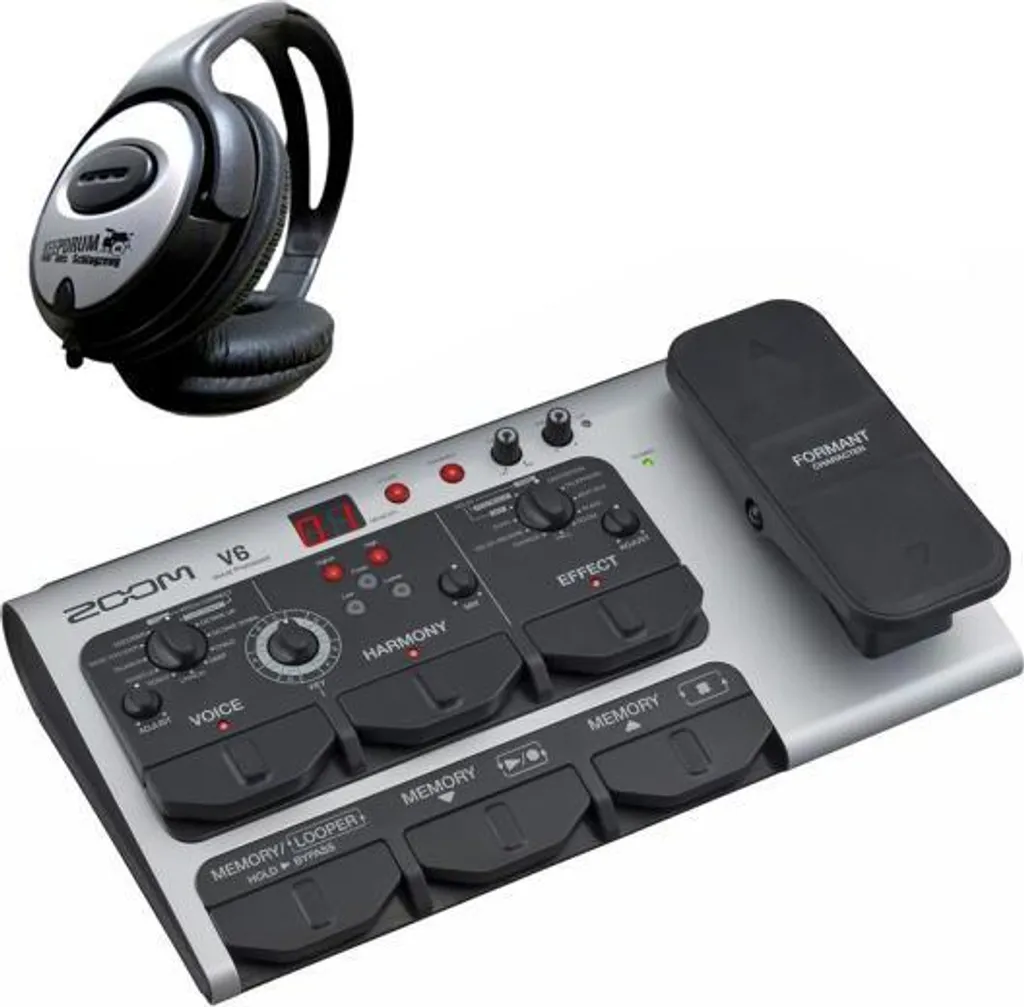 Zoom V6-SP Processeur d'Effets Vocal avec Micro et Casque de Studio