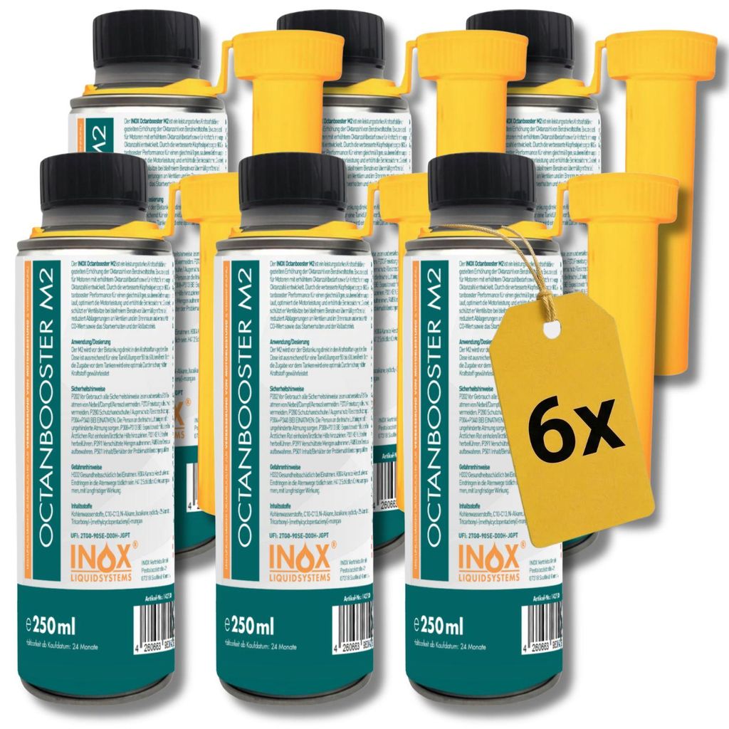 INOX® Oktan Booster, 6 x 250ml Additiv verbessert Oktan Produktbild 