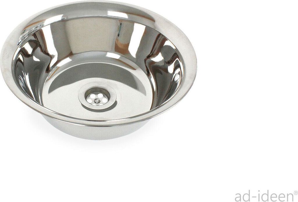 1 1/2" Edelstahl Spüle Spülbecken Rundspüle Ø 32 cm Produktbild 