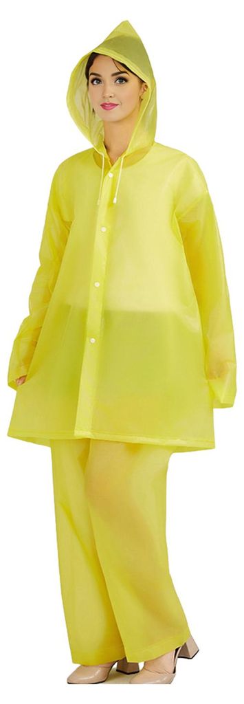 1 Set Regenanzug für Erwachsene, wasserdicht, atmungsaktiv, EVA, mit Kapuze, Regenjacke und Regenhose, für Damen und Herren, dicke Regenbekleidun...