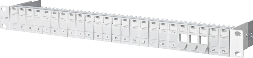 Panneau de brassage 24 ports pour armoire réseau 19 pouces gris