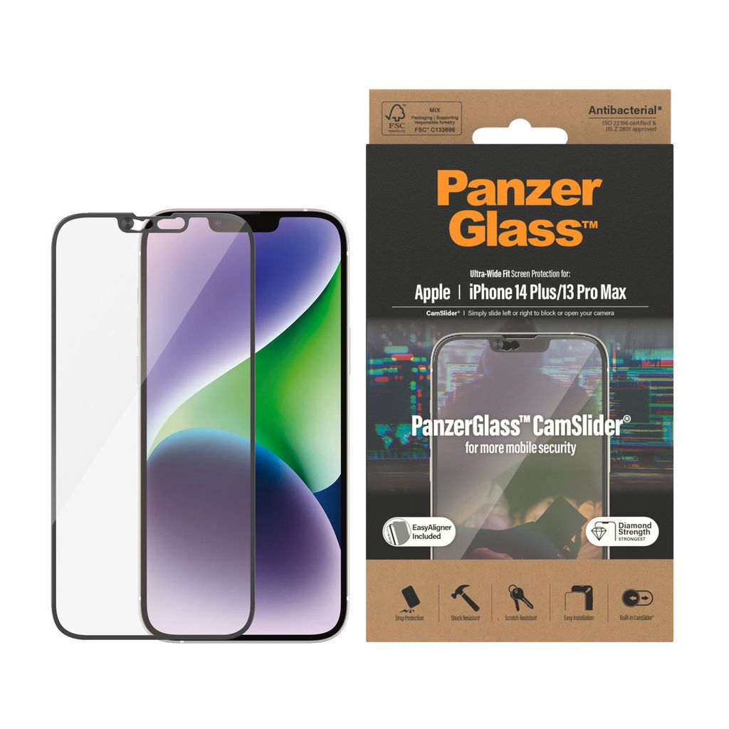 Vetro temperato antibatterico Panzerglass Ultra-Wide Fit Immagine del prodotto 