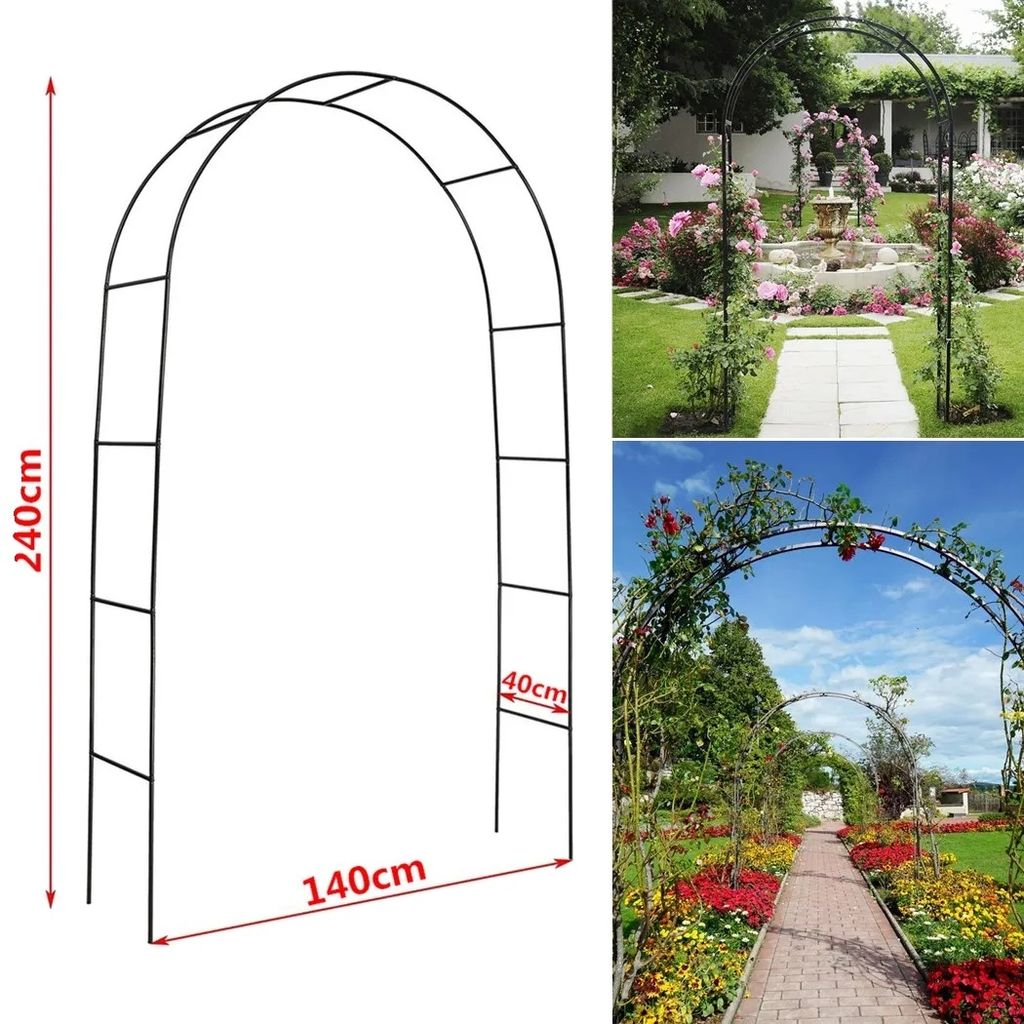 Hochzeitsgartenbogen, Kletterpflanzenregal, Außenpatio, XL, Schwarz