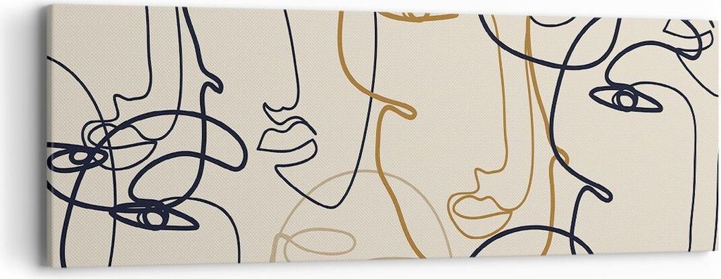 Bild auf Leinwand - Leinwandbild - Einteilig - Frau Gesicht Linie - 90x30cm - Wand Bild - Wanddeko - Wandbilder - Leinwanddruck - Bilder - Wanddeko...
