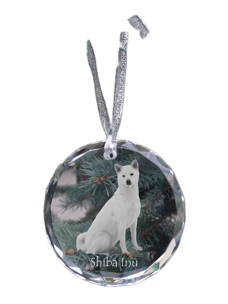 Shiba Inu - Kristallkugel mit Foto, Hundebild im Kristall, personalisierter Christbaumschmuck von Art-Dog.