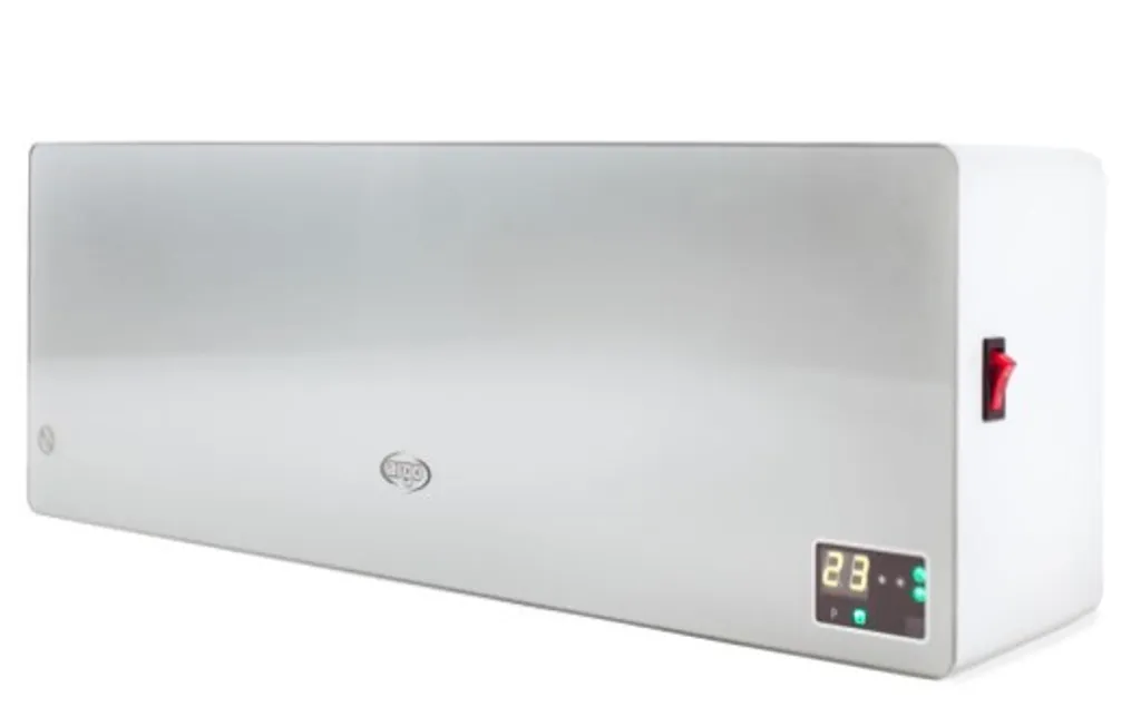 ARGO Chic Silver Chauffage Céramique avec Façade Verre et Écran LED Intégré