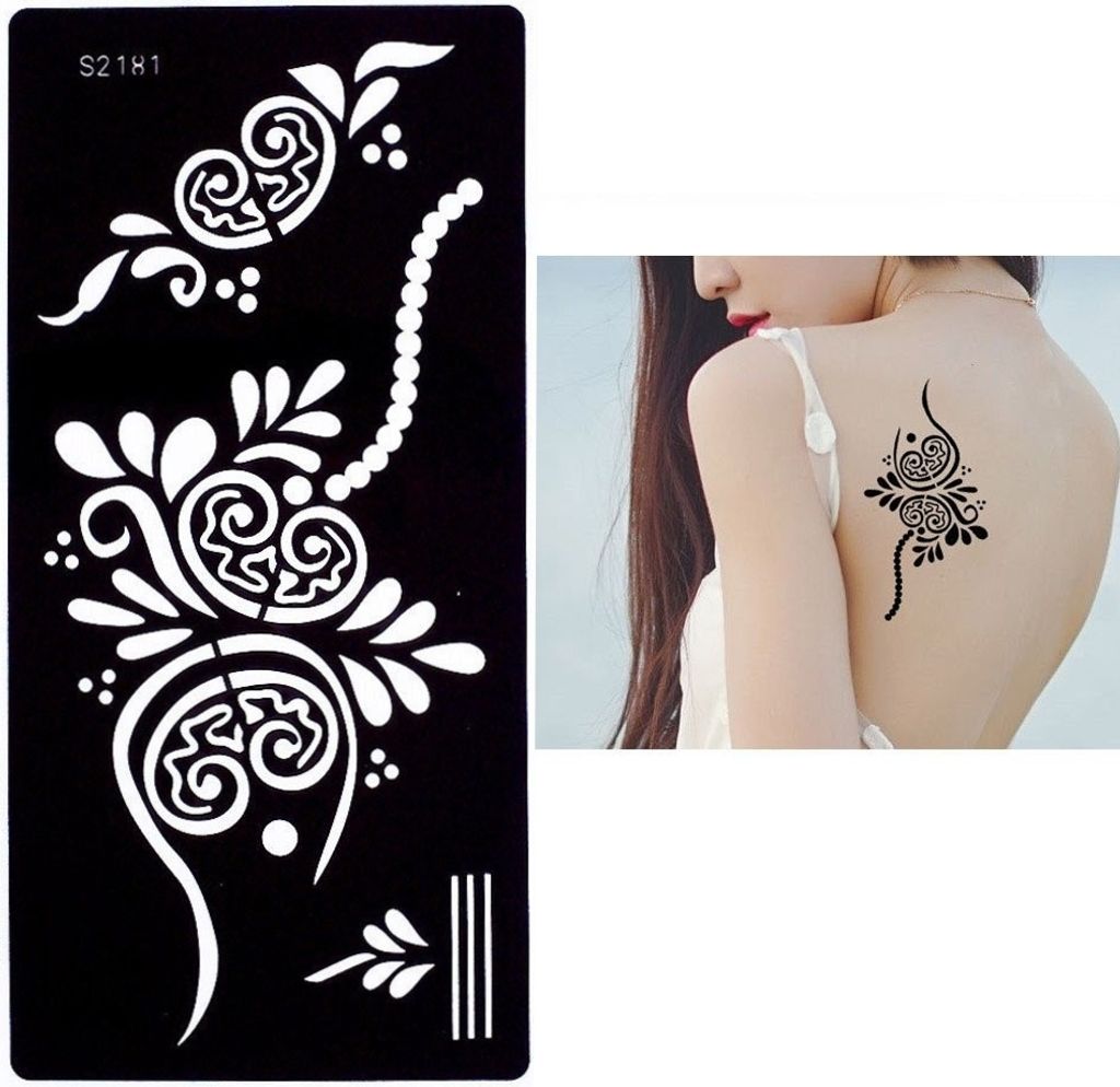 Henna Tattoo Schablone Airbrush Stencil Blume