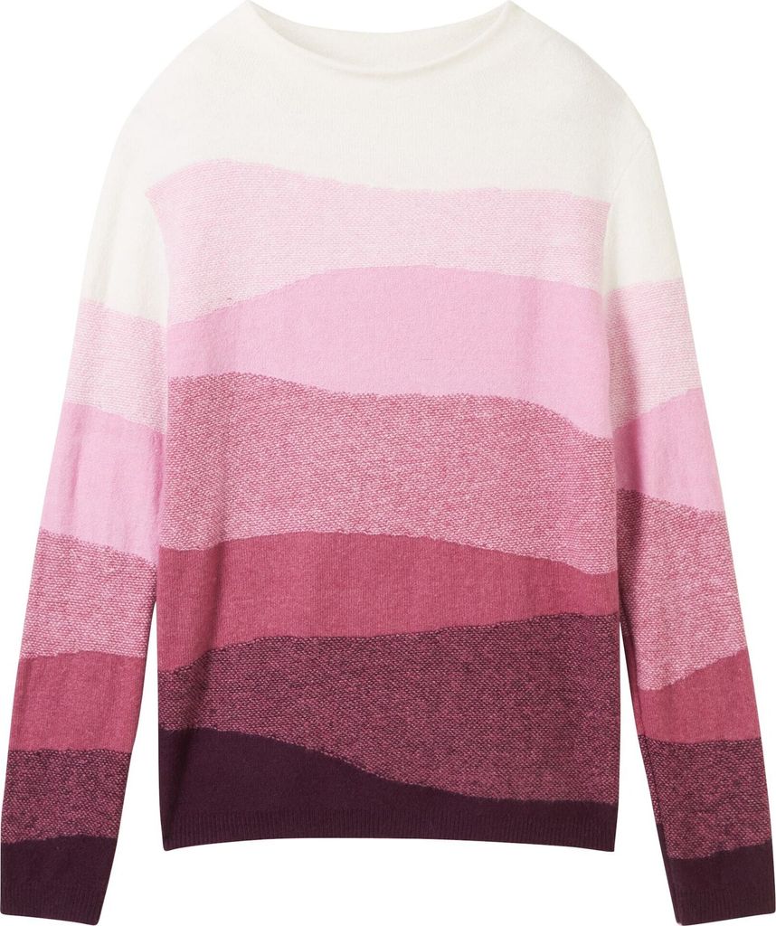 Bunter Strick Pullover mit Wollanteil