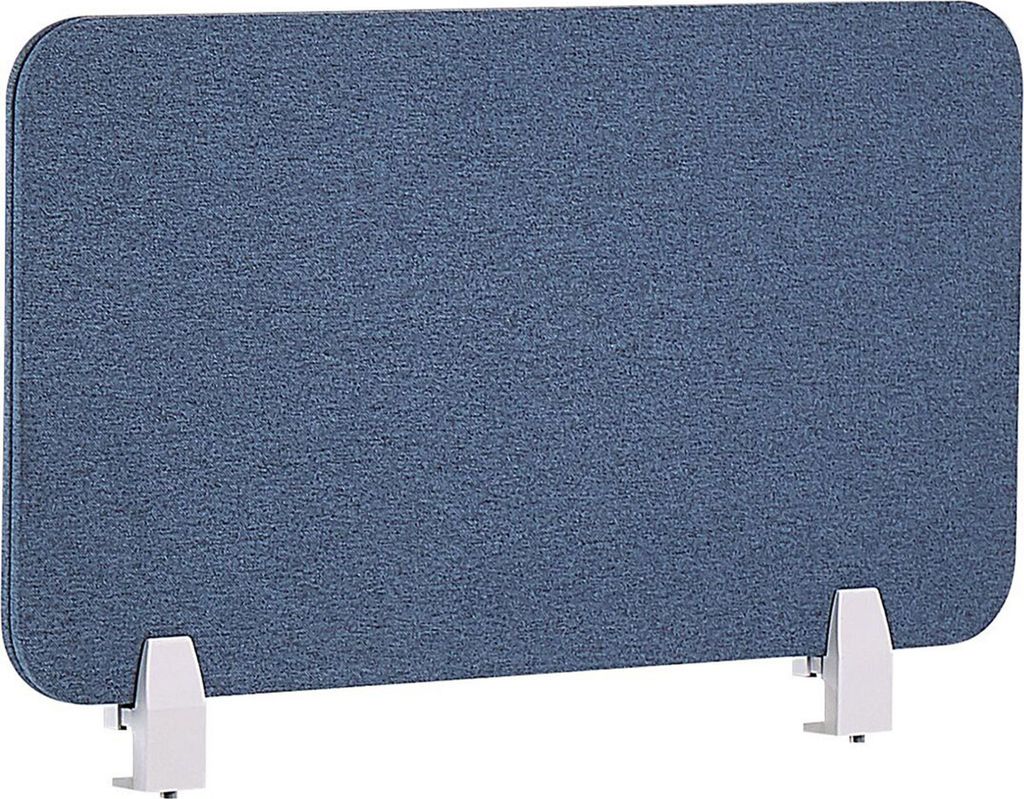 BELIANI Schreibtisch Trennwand Blau Stoff PET Kunststoff 72 x 40 cm zum Aufstellen Klemmen Schallschutz Sichtschutz Pinnwand Büro Home Office