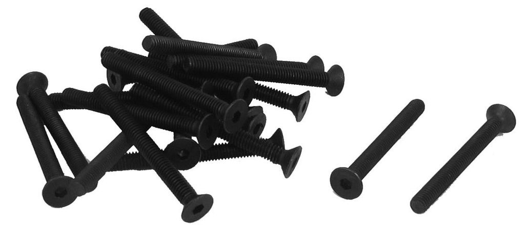20 Stš¹ck M4 x 40mm Senkkopfschrauben Metrisch Flachkopfschrauben Senkkopfschrauben mit Innensechskant Schwarz