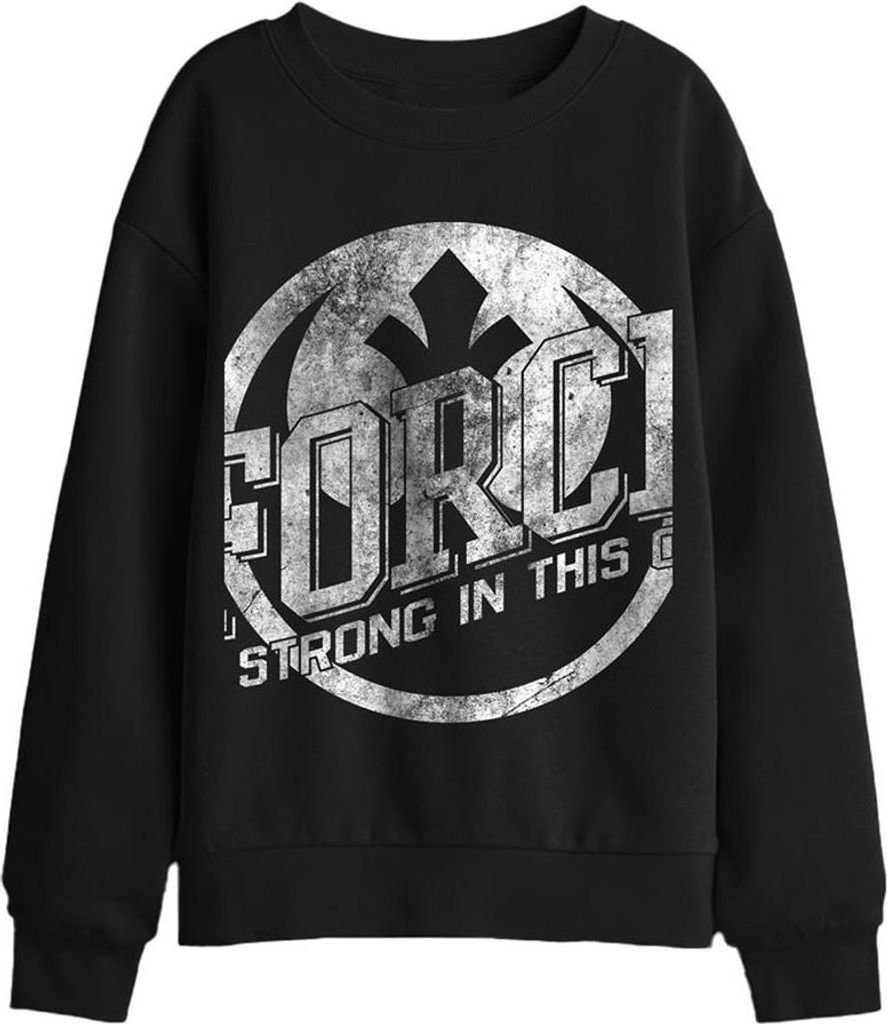 Star Wars - "The Force Is Strong" Sweatshirt für Kinder TV29678 (116) (Schwarz)