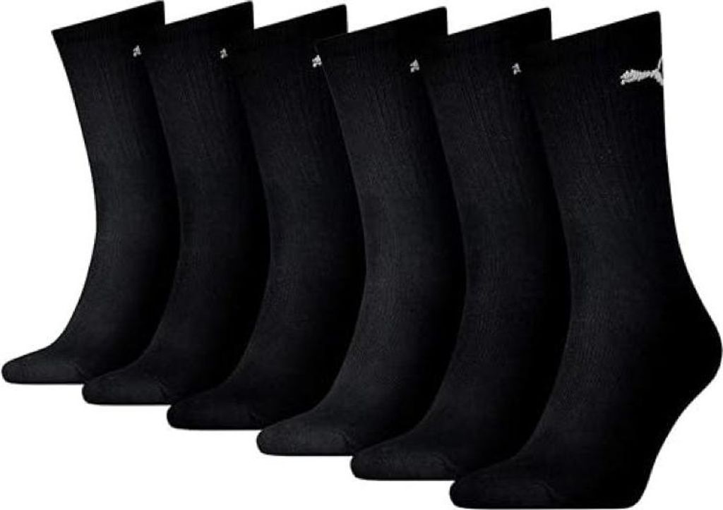 Puma 6er-Pack Regular Crew Socks - 701224759, Farbe:Schwarz, Textil:39-42