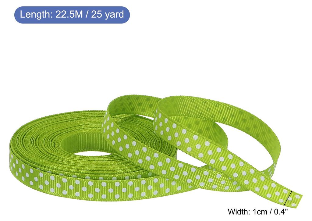 Grosgrain Farbb?nder 25 Yards 0.4" Fresh Grš¹n mit Wei? Punkte Farbband Schleife Dekoration fš¹r Handwerk Geschenk Verpackung Hochzeit Basteln ...