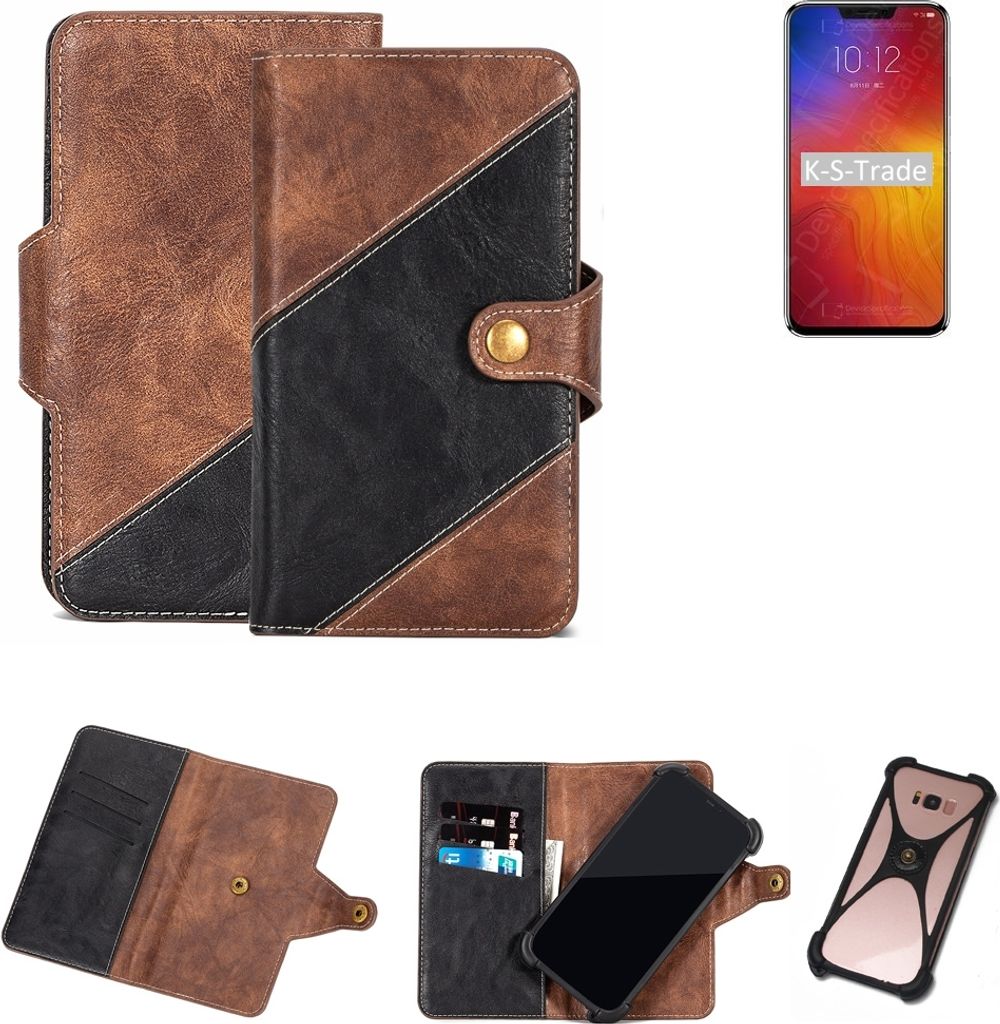 K-S-Trade Handy Hülle Schutz Hülle Schutzhülle Bookstyle Case kompatibel mit Lenovo Z5 Handy Cover Hülle Schutztasche 1x