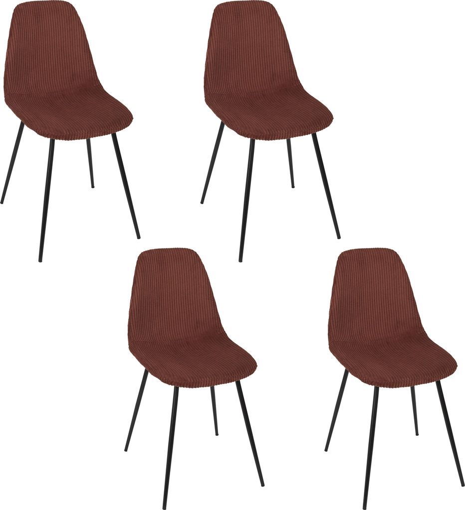 Chaise Cotele Scott Terracotta - Lot De 4 Image du produit 