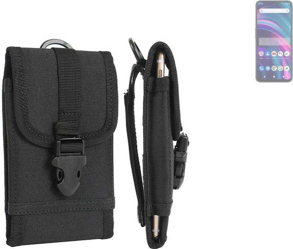 K-S-Trade Holster Handy Hülle kompatibel mit BLU G91 Max Holster Handytasche Gürtel Tasche Schutz Hülle Robust Outdoor schwarz