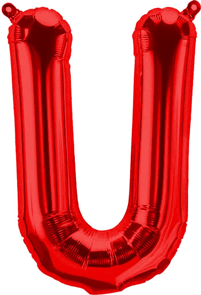 Folienballon Buchstabe U, rot, ca. 40 cm, für Luftbefüllung Produktbild 
