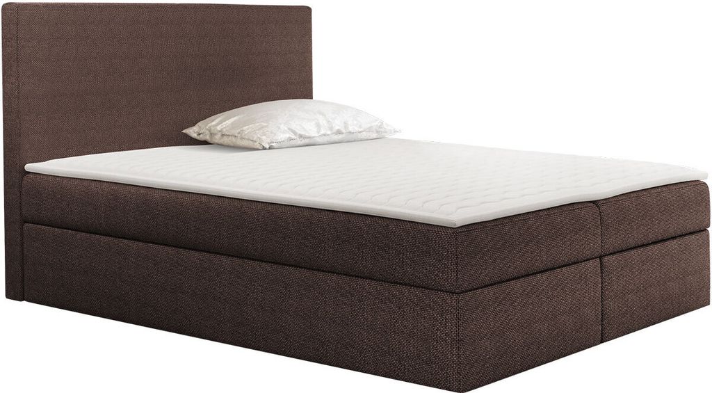 MIRJAN24 Boxspringbett Basic mit Matratzen-Topper, Hauptmatratze, zwei Bettkästen für die Bettwäsche (Farbe: Muna 05, Größe: 160x200 cm)