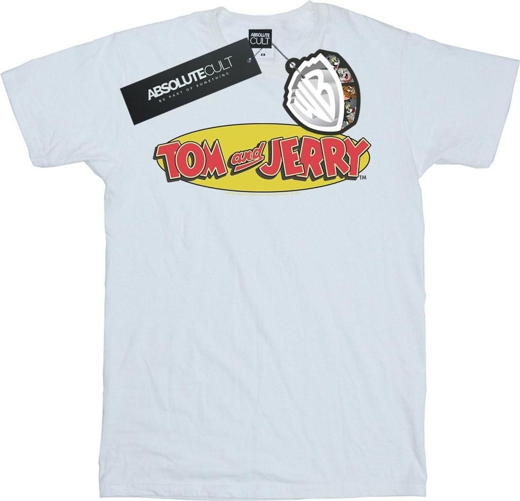 Tom And Jerry - "Inline Logo" T-Shirt für Herren BI52111 (XXL) (Weiß)