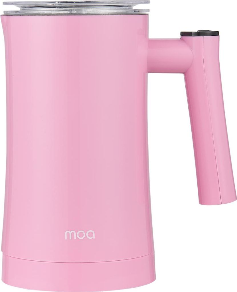 MOA Elektrischer Milchaufschäumer - 3-in-1 - Praktischer Milchschäumer - 330 ML - Für Cappuccino - Milchquirl - Rosa