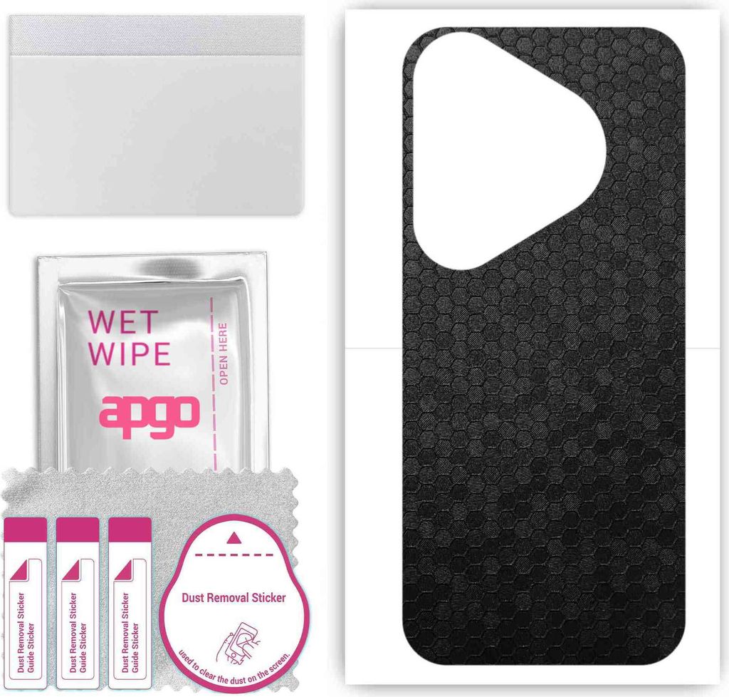 apgo Rückseite Schutzfolie, Skin, kompatibel mit Huawei Pura 70 Pro+, Hinten Displayschutzfolie aus Vinylfolie, kratzfest, einfache Montage - Schw...