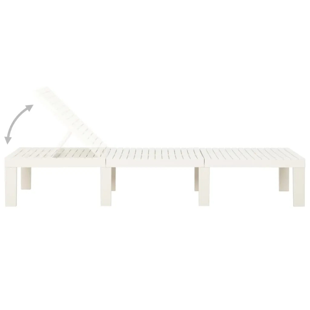 Lettino prendisole in plastica bianco - 8
