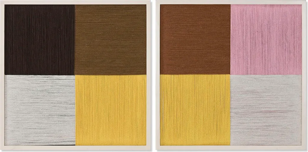 Tableau Home ESPRIT Carreaux Urbain 50x50cm - Ensemble 2 Pièces Déco
