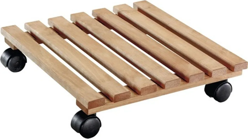 Plateau roulant pour plantes en bois naturel 35x35 cm WAGNER GH 0835