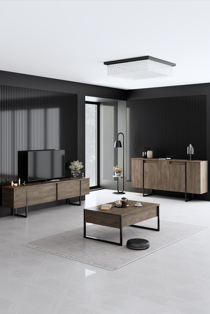Skye Decor, Luxe - Walnut, Black, Wohnzimmer, Produktbild 