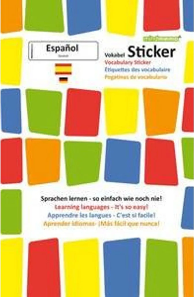 Stickers Apprentissage Espagnol - Lot de 280 Étiquettes Vocabulaire de Base