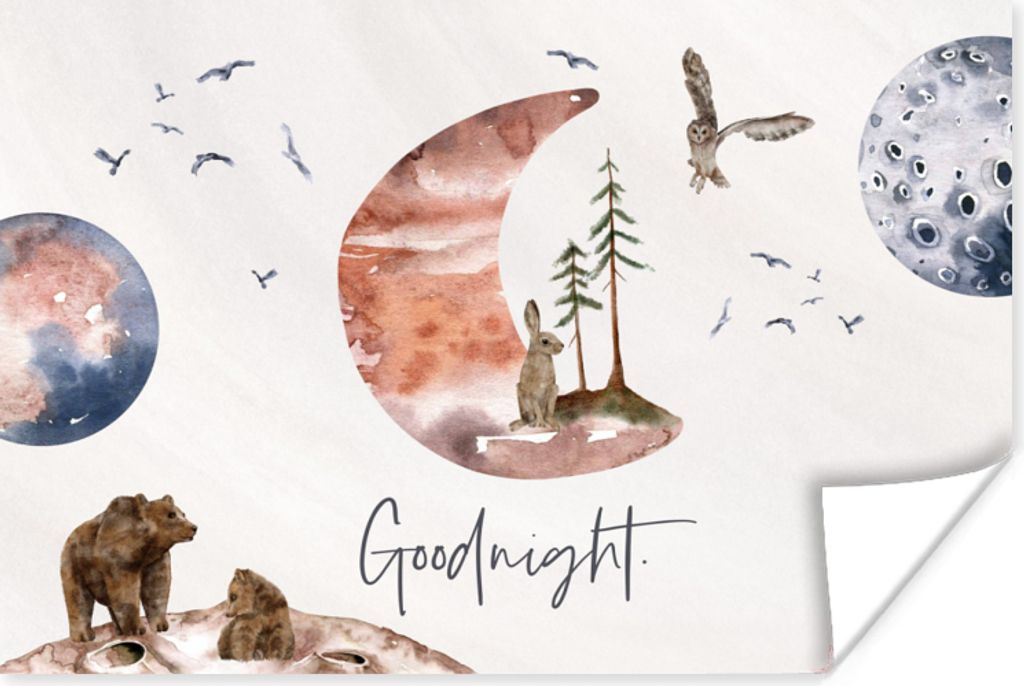 MuchoWow Poster Zitate - Gute Nacht - Sprichwörter - Kinder - Jungen - Mädchen - Kind 180x120 cm - Fotoplakat