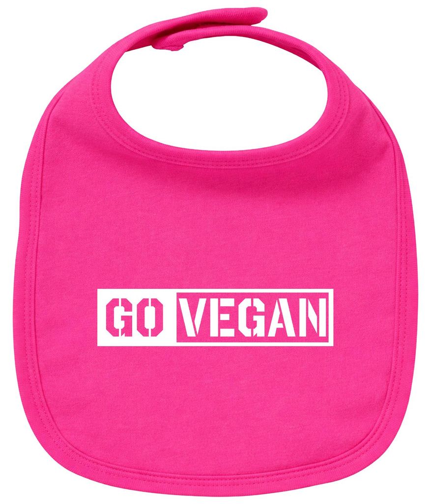 Huuraa Baby Lätzchen Go Vegan Modern Cherry Pink Klettverschluss Baumwolle Latz Geschenkidee
